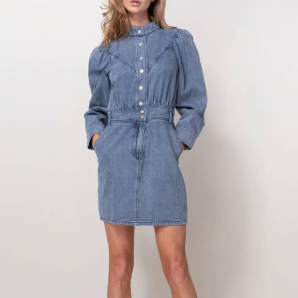 Idem Ditto Long Sleeve Denim Dress Size Small, NWT